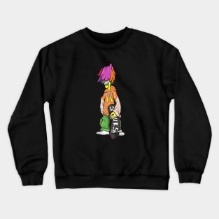 Dope Slluks skater character chilling illustration Crewneck Sweatshirt